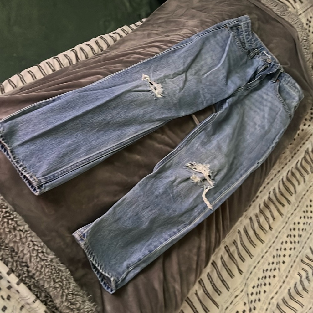 Old Navy Girls distressed mom Jean